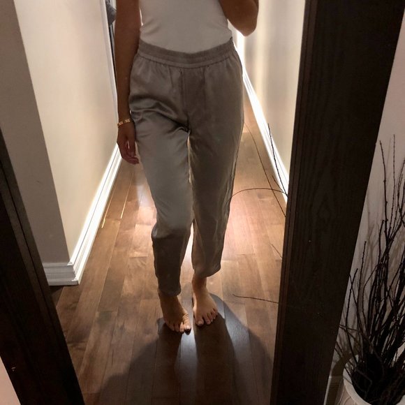 Club Monaco Silver Silk Pants - Picture 1 of 5
